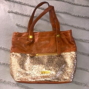 Jessica Simpson glitter gold purse